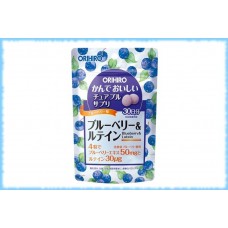 Жевательные таблетки Черника и Лютеин (со вкусом черники), Orihiro, на 30 дней
