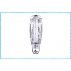 Укороченная массажная восстанавливающая расческа Мажестик Majestic Plus Short (Scalp Brush), S-Heart-S, цвет - серебряный, 572 зубчика