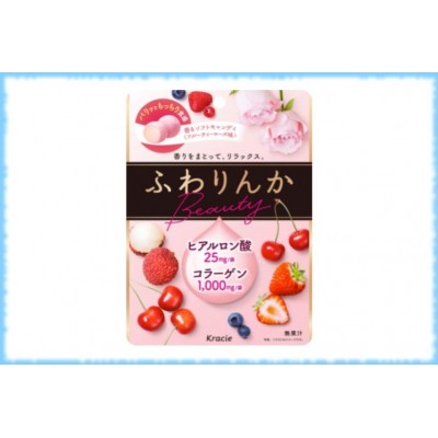 Жевательные конфеты со вкусом розы и ягод Fuwarinka Beauty, Kracie, 32 гр.