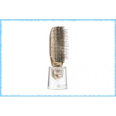Укороченная массажная расческа с подставкой Scalp Brush World Premium Short Type, S-Heart-S, 572 зубчика