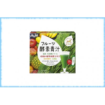Зеленый напиток с фруктовыми ферментами и гиалуроновой кислотой Fruit Mix Enzyme Green Juice, Asahi, 30 шт.